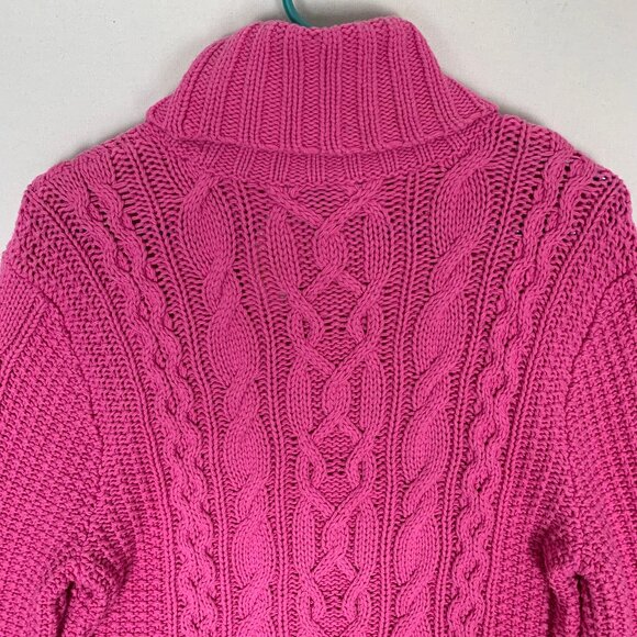 LRL Lauren Ralph Lauren Jeans Co Pink Cable Knit Turtleneck Sweater - Picture 9 of 15